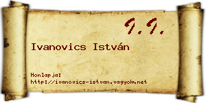 Ivanovics István névjegykártya